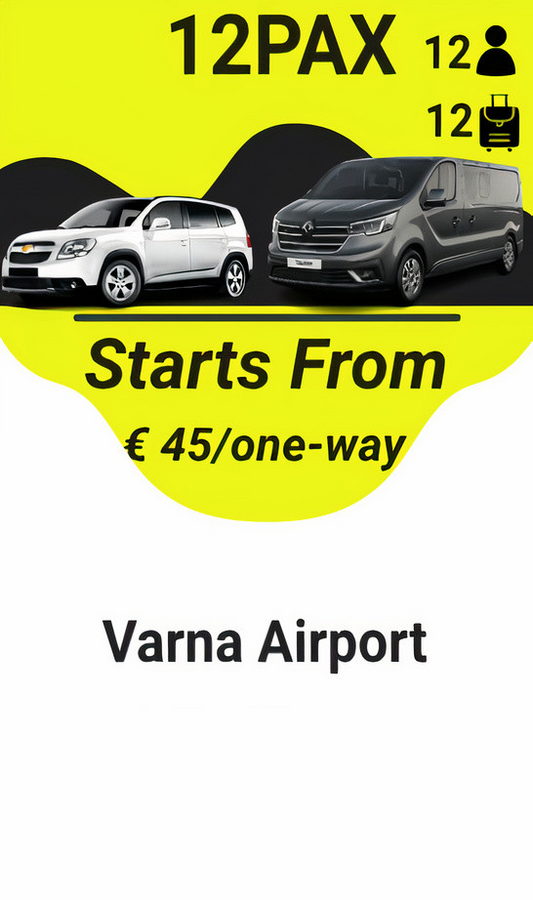 Varna Airport Taxi Transfer 12pax